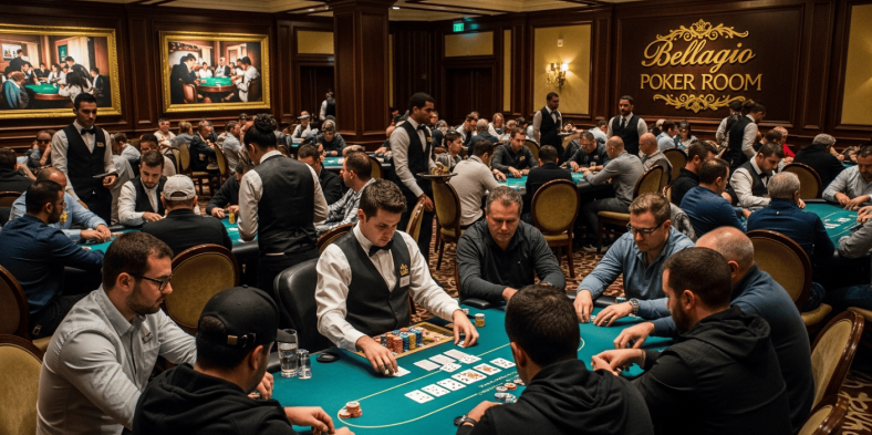 Découvrez la salle de poker Bellagio Poker Room aux USA comme jamais auparavant