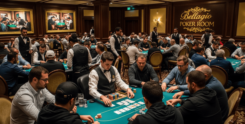 Découvrez la salle de poker Bellagio Poker Room aux USA comme jamais auparavant