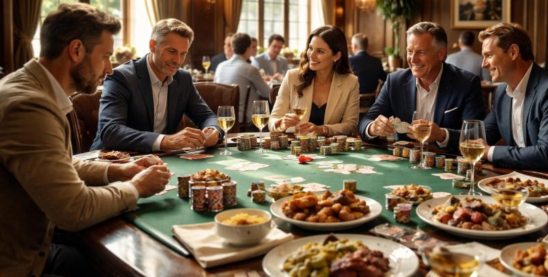 La cuisine et l&rsquo;hospitalit&eacute; &agrave; la salle de poker Aviation Club de France &agrave; Paris en France